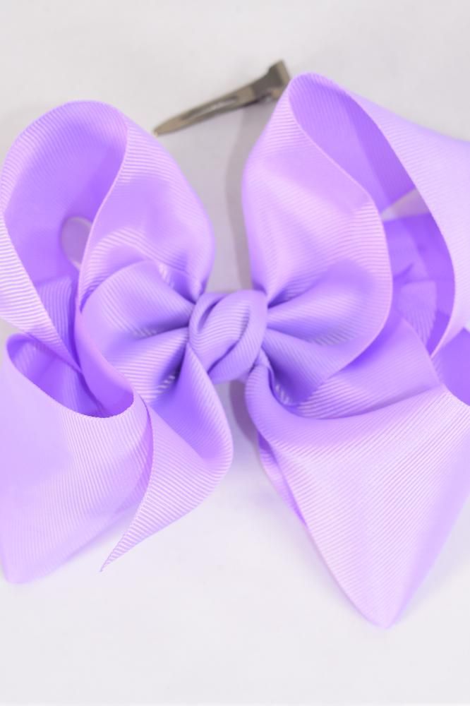 Hair Bow Extra Jumbo Cheer Type Bow Lavender Grosgrain Bow Tie Pcs