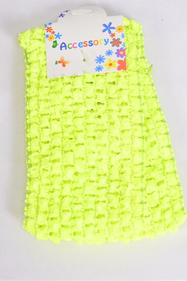 Ballerina Headband 24 pcs Stretch Neon Yellow / 12 card = Dozen Neon Yellow , Stretch , Size - 2.75" Wide , Hang Tag & UPC Code , 12 Card = Dozen