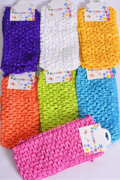 Ballerina Headband 24 pcs Stretch Citrus Mix / 12 card = Dozen Citrus , Size - 2.75" x 5.5" Wide , 2 Blue , 2 Fuchsia , 2 White , 2 Yellow , 2 Purple , 1 Orange , 1 Lime Mix , Hang tag UPC Code 