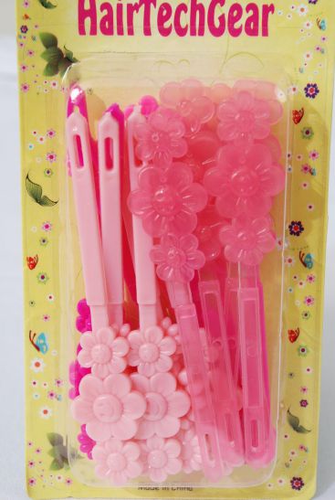 Barrettes Daisy Flowers Pink Mix / 12 card = Dozen Pink Mix , Each Card have UPC Code , 12 Card = Dozen 