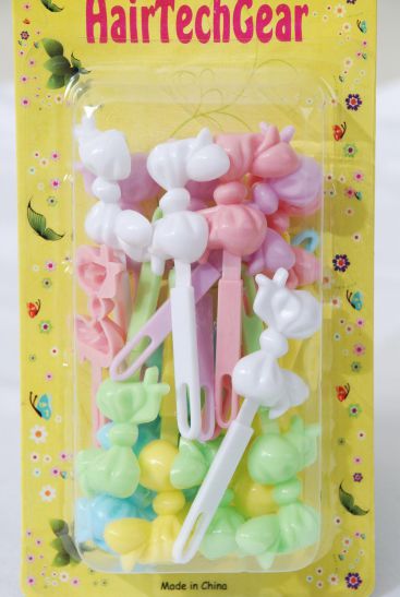 Barrettes Bow-ties Pastel / 12 Card = Dozen Pastel , Each Card have UPC Code , 12 Card = Dozen 