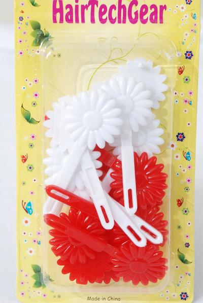 Barrettes Daisy Flower Mix / 12 Card = Dozen Choose Colors , Each Card have UPC Code , 12 Card = Dozen 