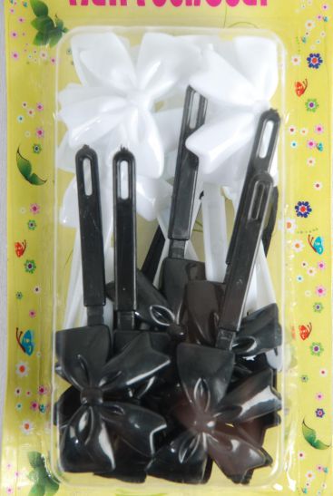 Barrettes Large Bow-tie Black White Mix / 12 Card = Dozen Black White Mix , Each Card has UPC Code , OPP Bag , 12 Card = Dozen