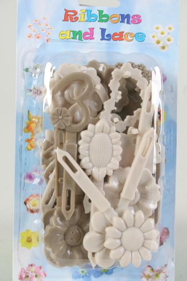 Barrettes Flowers Khaki Asst / 12 Card = Dozen  Khaki Mix , Each Card have UPC Code , 12 Card = Dozen 