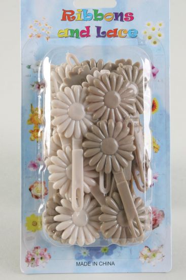 Barrettes Daisy look Khaki Asst / 12 Card = Dozen  Khaki MIx , Each Card have UPC Code , 12 Card = Dozen 