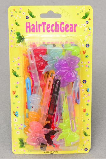 Barrettes Butterfly Transparent Multi / 12 card = Dozen Transparent , Each Card have UPC Code , 12 Card = Dozen 