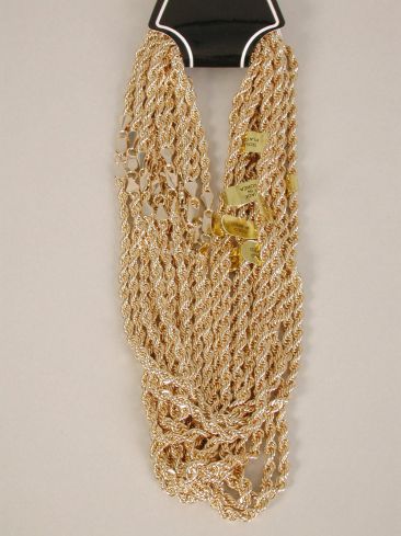 Chain Necklace Rope Chain 4 mm Wide 24 inch Gold / 12 pcs = Dozen Gold , 4 mm Wide, 24 inch , W OPP Bag