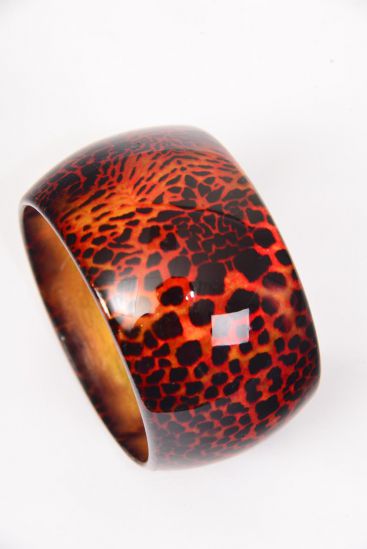 Bracelet Bangle Poly Cheetah Print / PC match 02432 Cheetah - Size - 2.75" x 1.75 Wide , OPP Bag & UPC Code