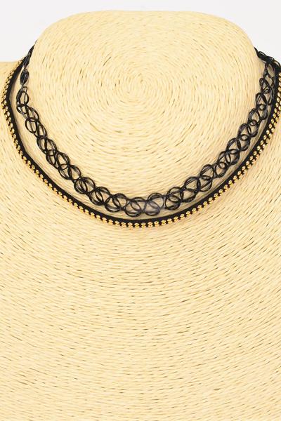 Necklace Choker 24 pcs Black Faux Suede Studded Gothic Tattoo Henna Necklace / 24 pcs = Dozen  Size - 14" Extension Chain , Display Card & OPP Bag & UPC Code , 2 pcs per Card , 12 Card= Dozen