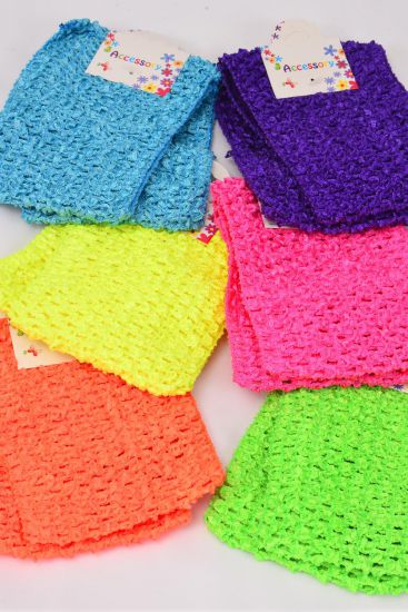 Ballerina Headband 24 pcs Turban 4 Inch Wide Caribbean Neon / 12 card = Dozen Stretch , Size - 4" Wide , 2 Turquoise, 2 Neon Orange, 2 Purple, 2 Neon Pink, 2 Neon Yellow, 2 Neon Green Mix , OPP Bag & UPC Code 