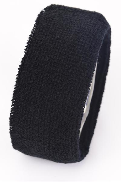 Terry Elastic Sport Headband Sweatband / 12 pcs = Dozen Width - 2" Wide , OPP Bag , Choose Colors