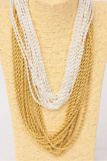 Chain Necklace Rope Chain 3 mm Wide 20 inch / 12 pcs = Dozen Size - 20" , 3 mm Wide , Hang Tag & OPP Bag , Choose Gold Silver Finishes