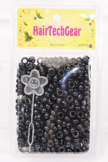 Hair Beads 500 pcs Black / 12 Card = Dozen Black , Each Card have 500 pcs , UPC Code , 12 Card = Dozen 