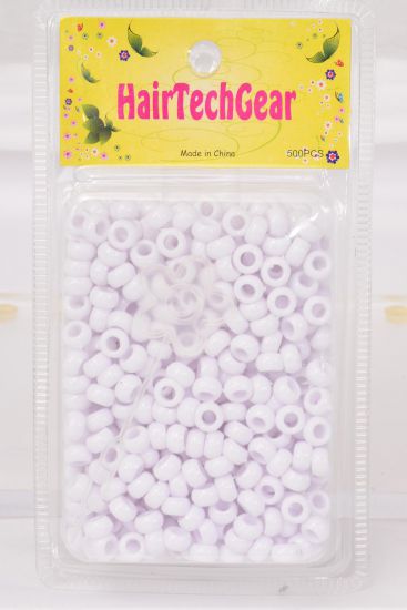 Hair Beads 500 pcs White / 12 Card = Dozen White , Each Card have 500 pcs , UPC Code , 12 Card = Dozen 