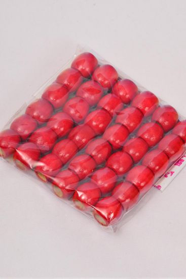 Wooden Beads Small 12 mm Wide 432 pcs Red / 12 Bag = Dozen Red , Size - 12 mm Wide , OPP Bag , 36 pcs per Bag , 12 Bag = Dozen