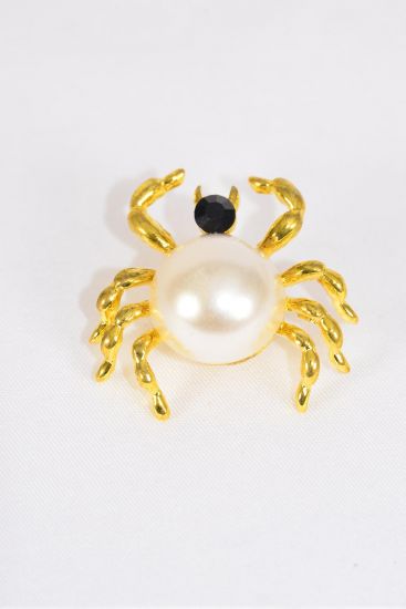 Brooch Pear Spider / 12 pcs = Dozen Size - 2.5" x 1.25" Wide , Display Card & OPP Bag & UPC Code