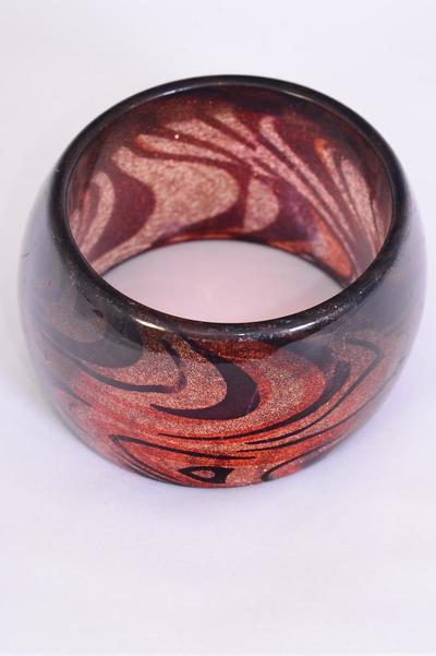 Bracelet Bangle Poly Swirl / PC Size - 2.75 x 1.75" Dia Wide , Choose Colors , OPP Bag & UPC Code