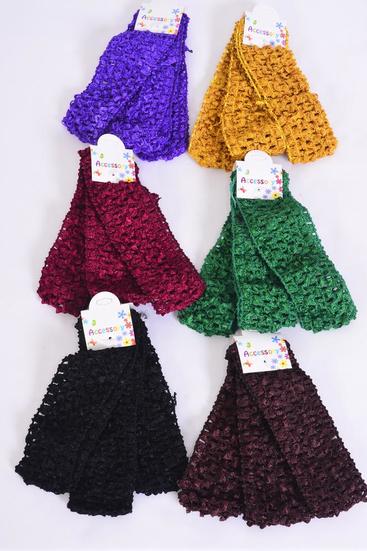 Ballerina Headband 36 pcs Dark Multi / 12 card = Dozen Stretch , Size-1.75" Wide , 3 pcs Per Card , 12 Card = Dozen , Hang Tag & OPP Bag & UPC Code