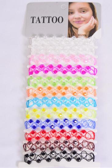 Bracelet Multi Gothic Tattoo Henna Bracelets Stretch /12 pcs = Dozen  Multi , Stretch , Pr Color Asst , Hang Tag & OPP Bag & UPC Code