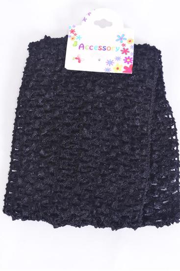 Ballerina Headband 24 pcs Turban 4 Inch Wide Black / 12 card = Dozen Stretch , Size - 4" Wide , Hang Tag & OPP Bag & UPC Code