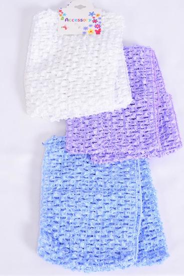 Ballerina Headband 24 pcs Turban 4 Inch Wide Sky Blue Lavender White Mix / 12 card = Dozen Stretch , Size - 4" Wide , 4 White , 4 Lavender , 4 Baby Blue Color Asst , Hang Tag & OPP Bag & UPC Code , 2 pcs per Card , 12 Card = DZ